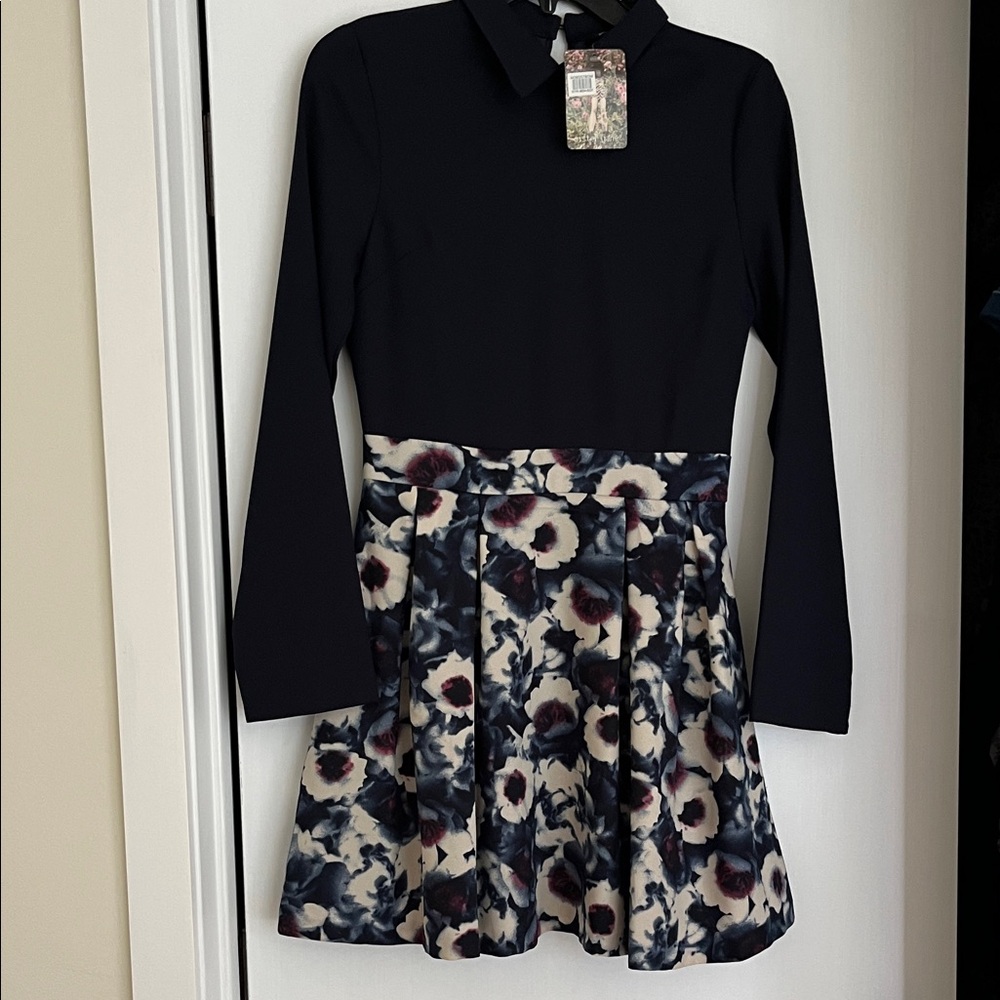 Sister Jane Black and Cream Floral Midi Dress